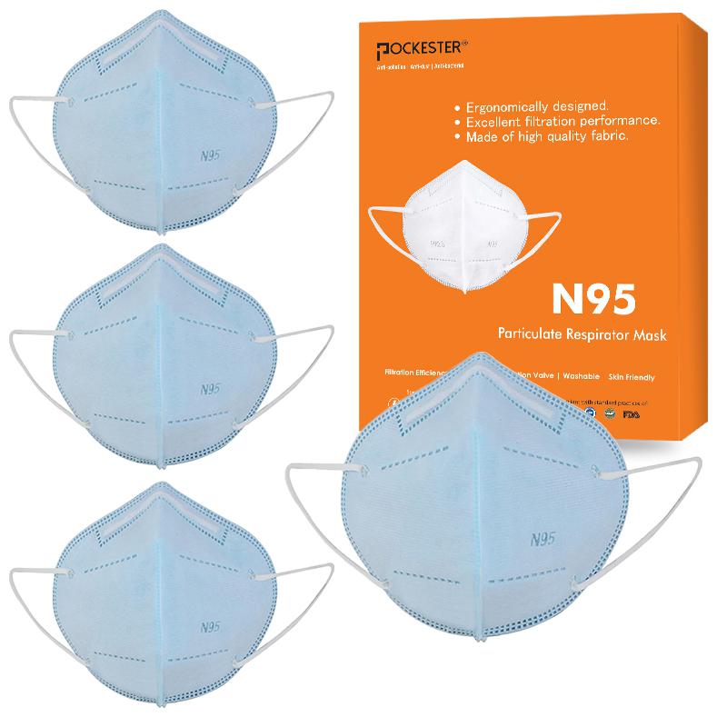 

Pockester Anti Pollution Activate N95 5 Layer Blue ( Pack of 4 )