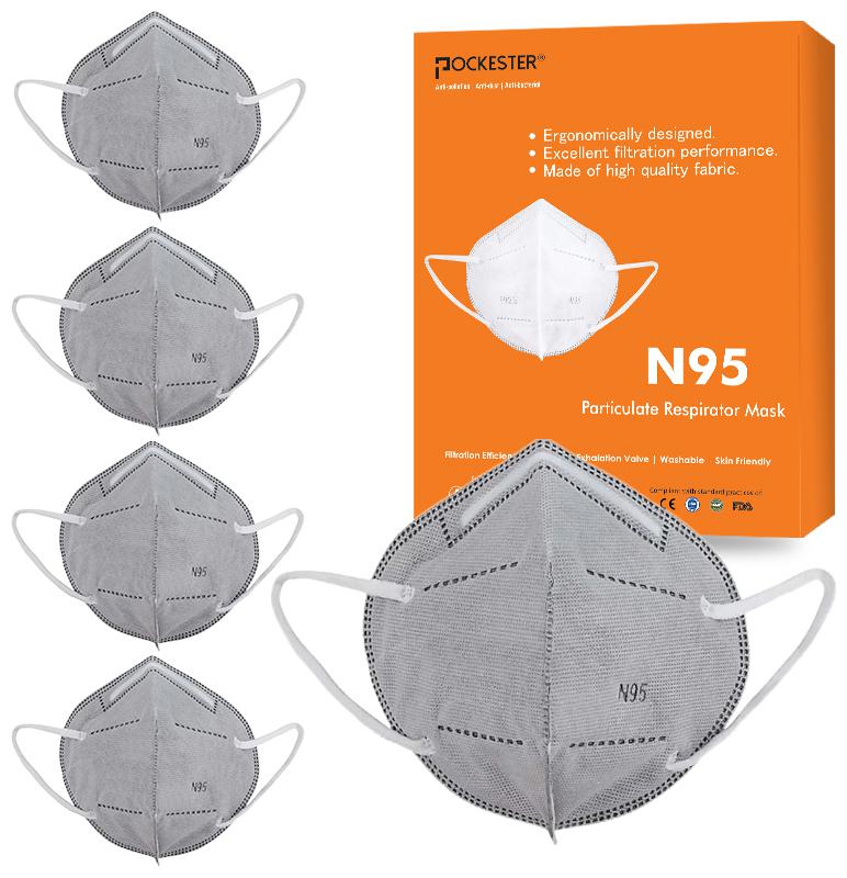 

Pockester Anti Pollution Activate N95 5 Layer Grey ( Pack of 5 )