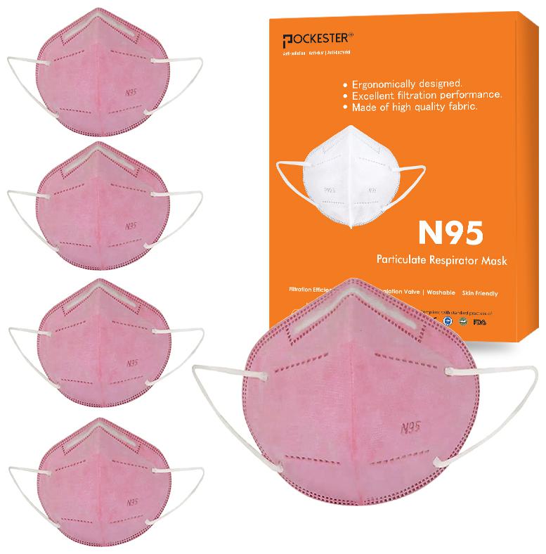 

Pockester Anti Pollution Activate N95 5 Layer Pink ( Pack of 5 )
