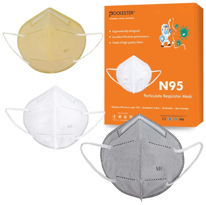 

Pockester Anti Pollution Activate N95 5 Layer Multicolor ( Pack of 3 )