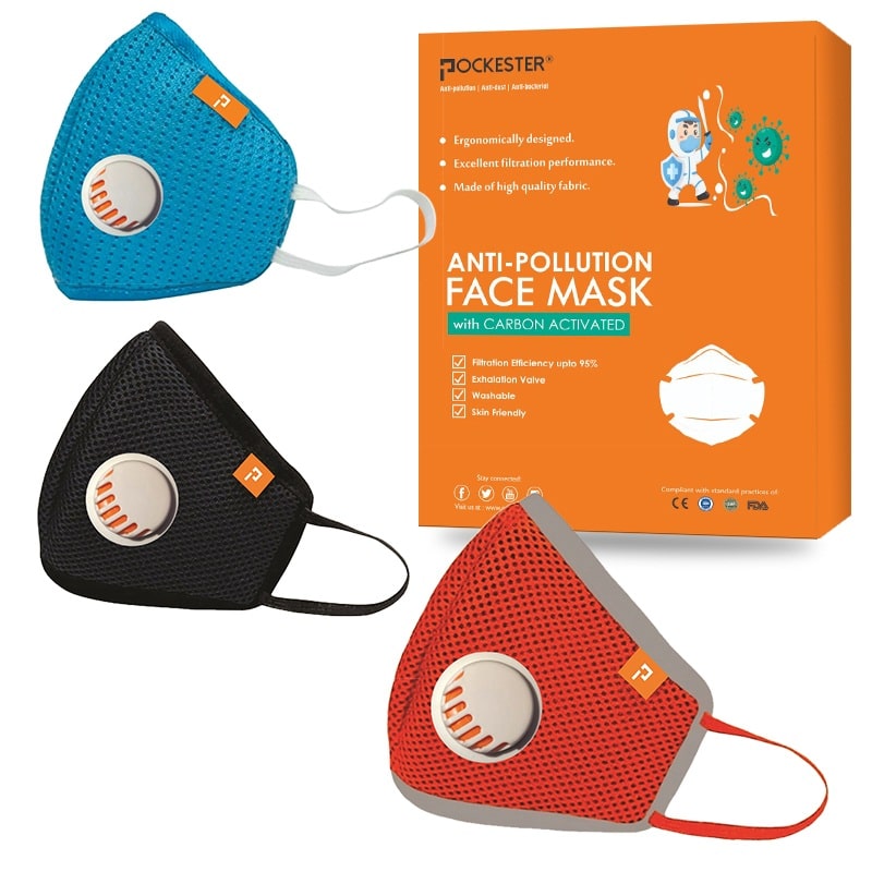 

Pockester Cotton Face Mask With Earloop M Size (Pack of 3)