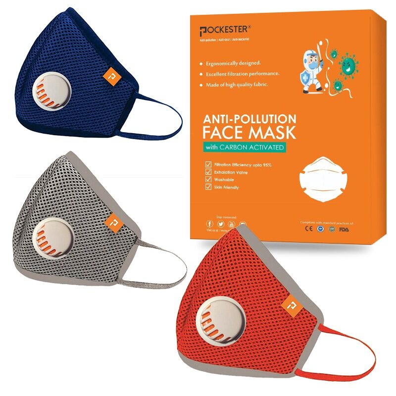 

Pockester Cotton Face Mask With Earloop M Size (Pack of 3)