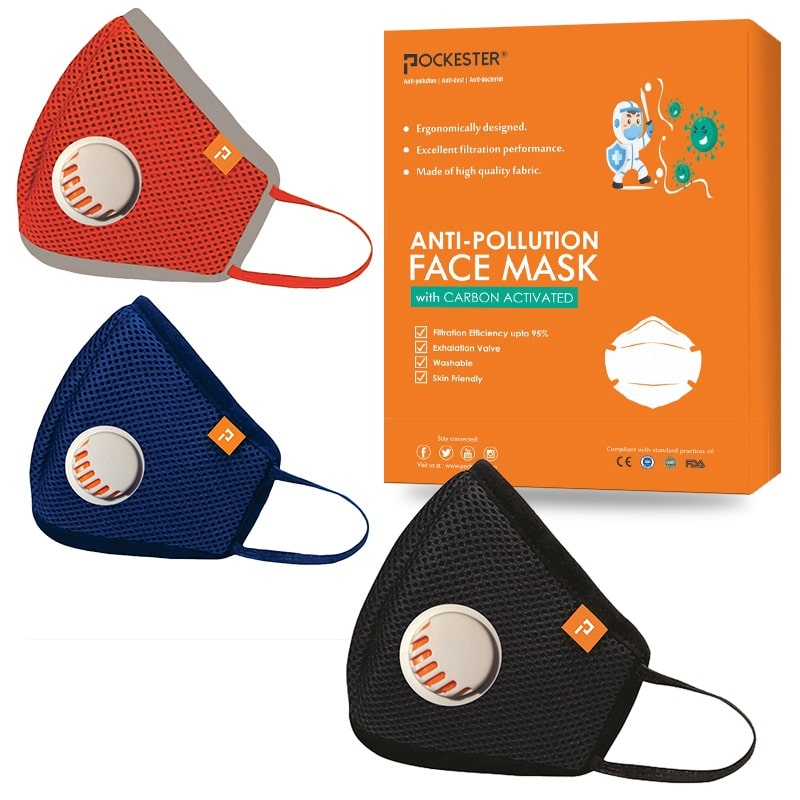 

Pockester Cotton Face Mask With Earloop M Size (Pack of 3)