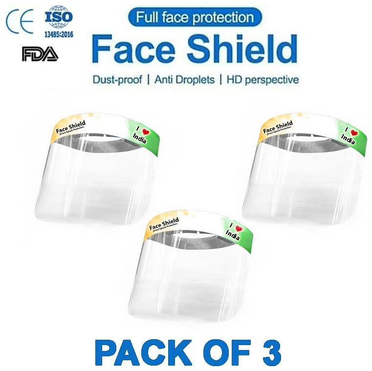 

Pockester I Love India Face Shield Mask Full Face Protection (Pack Of 3)