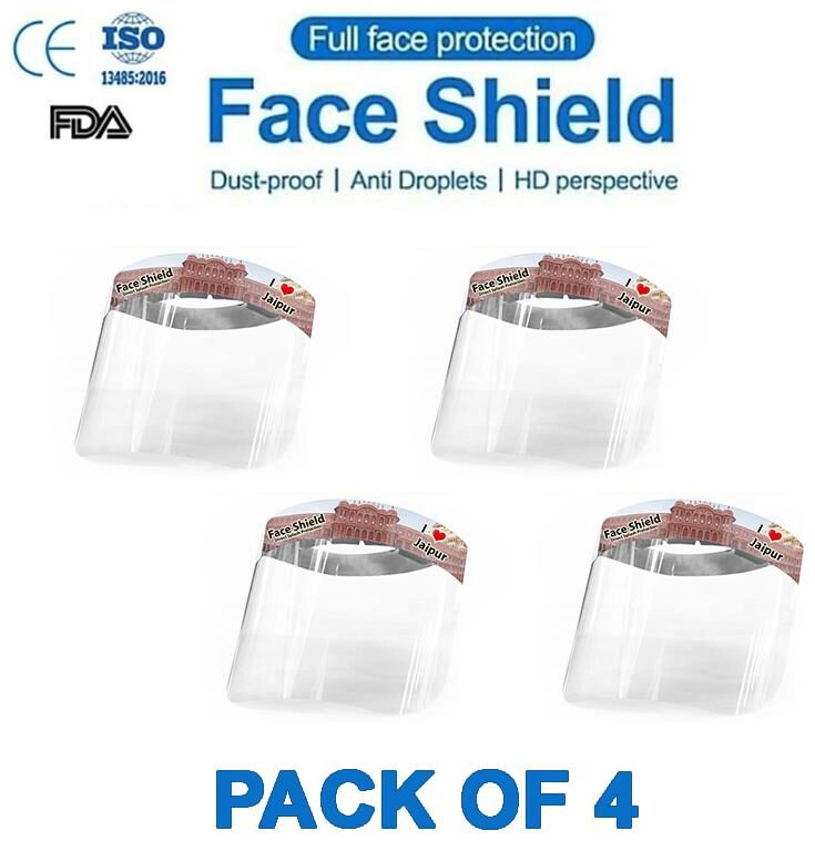 

Pockester I Love Jaipur Face Shield Mask Full Face Protection (Pack Of 4)
