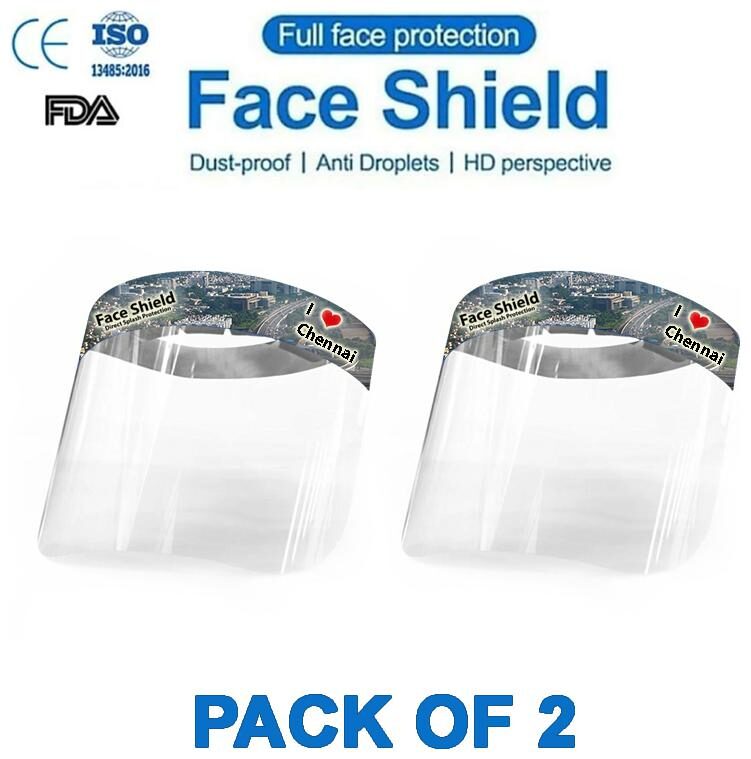 

Pockester I Love Chennai Face Shield Mask Full Face Protection (Pack Of 2)