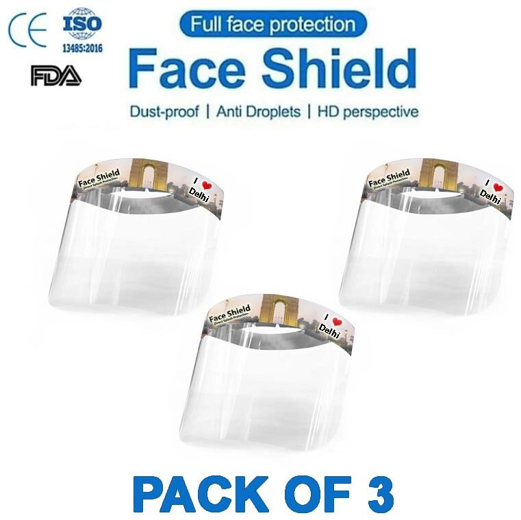 

Pockester I Love Delhi Face Shield Mask Full Face Protection (Pack Of 3)