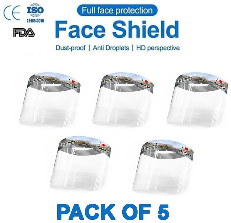 

Pockester I Love Kashmir Face Shield Mask Full Face Protection (Pack Of 5)