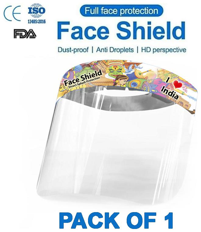 

Pockester I Love India Face Shield Mask Full Face Protection (Pack Of 1)