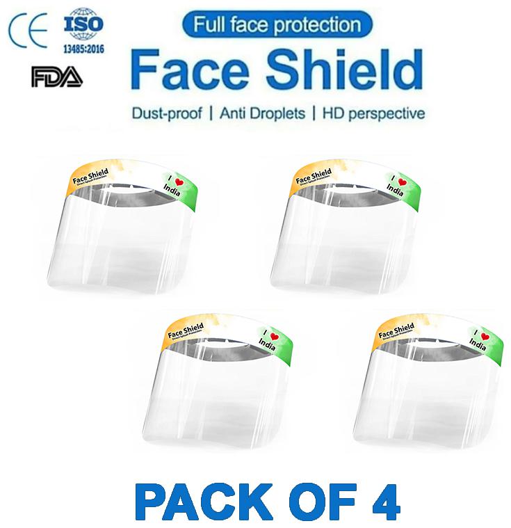 

Pockester I Love India Face Shield Mask Full Face Protection (Pack Of 4)
