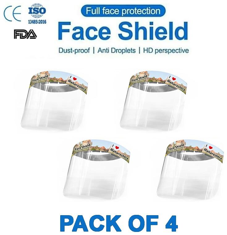 

Pockester I Love Maharashtra Face Shield Mask Full Face Protection (Pack Of 4)