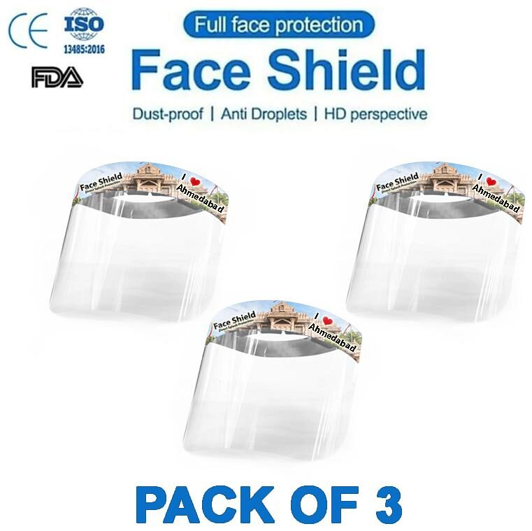 

Pockester I Love Ahmedabad Face Shield Mask Full Face Protection (Pack Of 3)