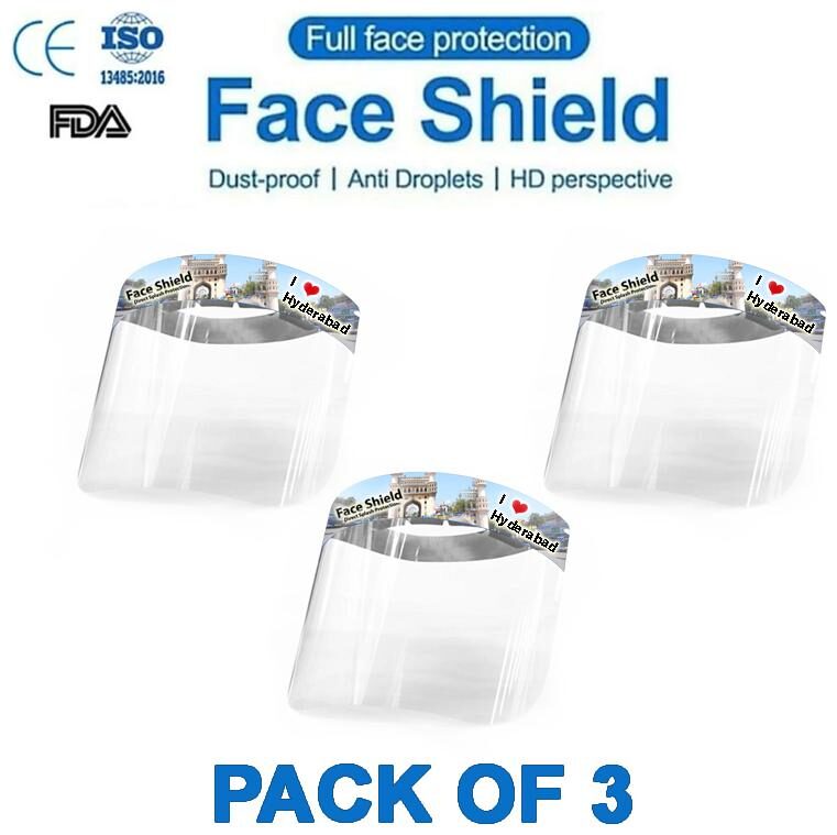

Pockester I Love Hyderabad Face Shield Mask Full Face Protection (Pack Of 3)