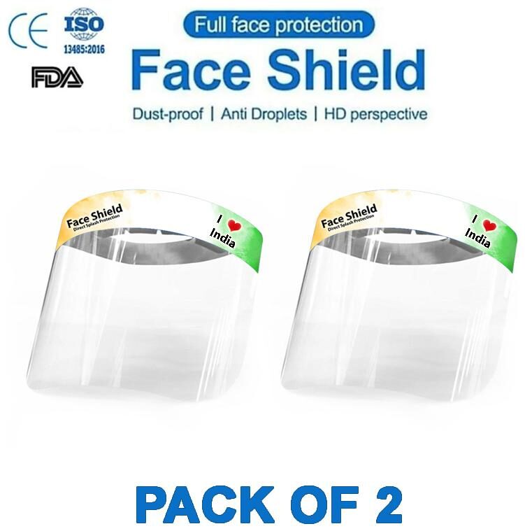 

Pockester I Love India Face Shield Mask Full Face Protection (Pack Of 2)