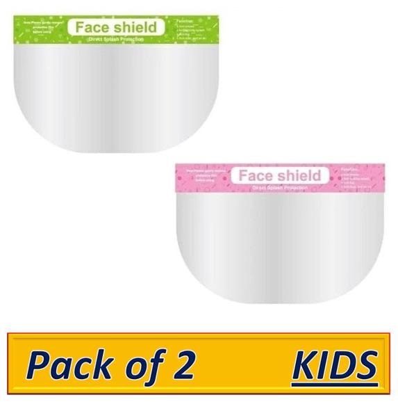 

Pockester KIDS Face Shield Mask Full Face Protection Safety Visor - Pink-Green (Pack of 2)