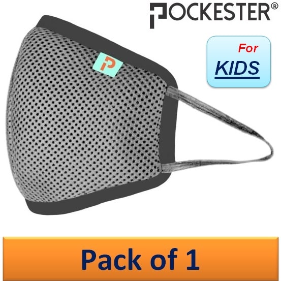 

Pockester Kids Reusable Mask Grey ( Pack of 1 )