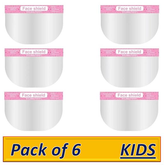 

Pockester KIDS Face Shield Mask Full Face Protection Safety Visor - Pink (Pack of 6)