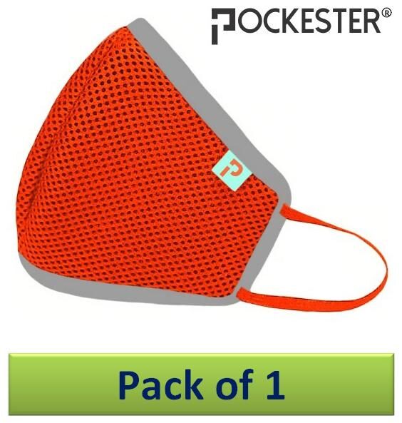 

POCKESTER Reusable Anti-Pollution Activate 6 Ply Mask - Red (Pack of 1)