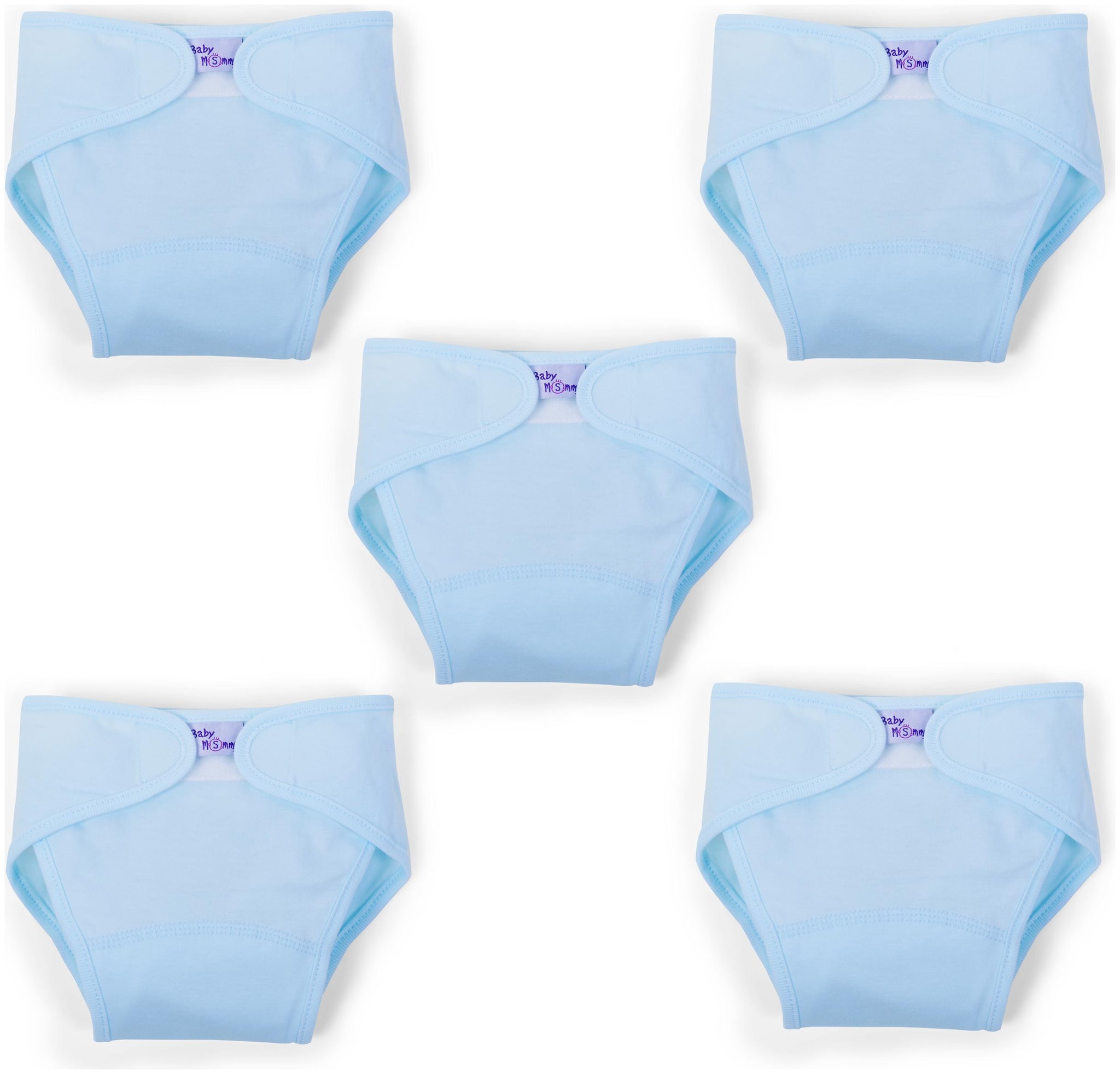 

Pokory Nappy Pads for Babies 0-3 months Blue Size XS Suitable for Baby Boy and Baby Girl Cotton Nappy Cloth Diaper Langot Reuable and Washable Nappies (Pack of 5)