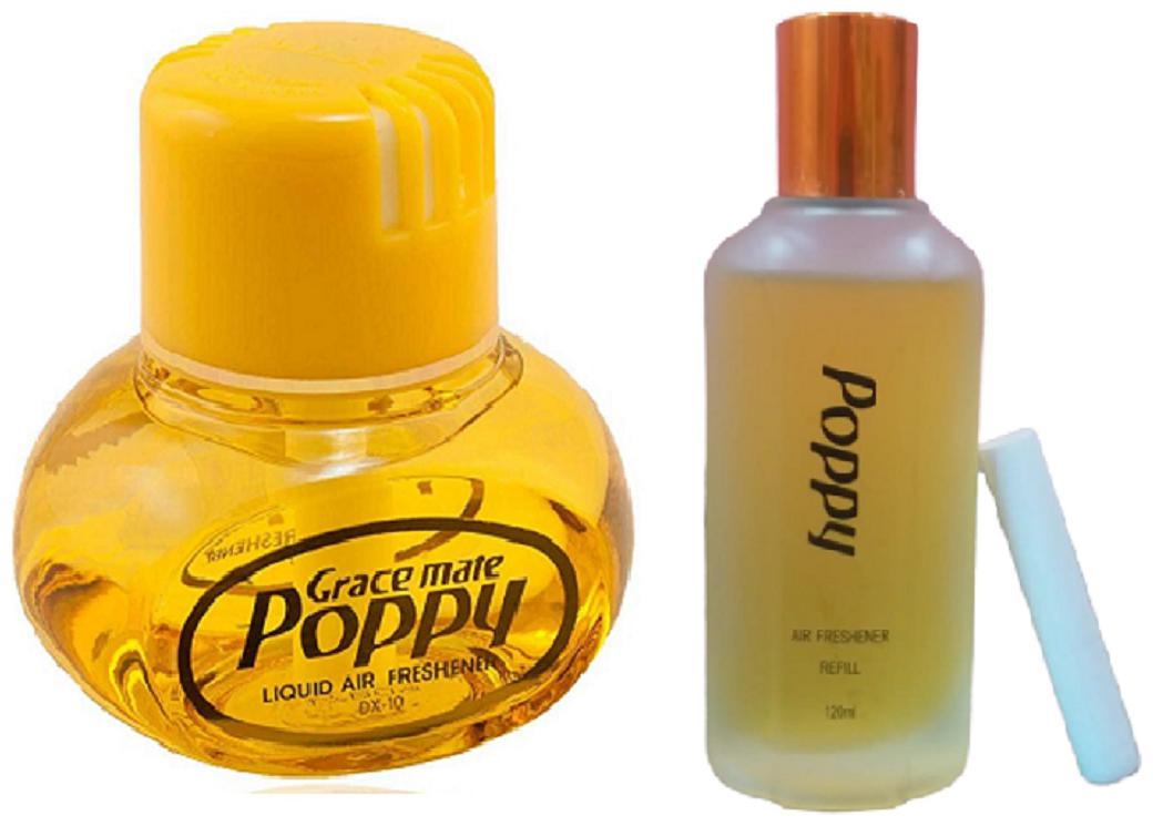 

Poppy Citrus Car Perfume (150ml) and Refill (120ml) Liquid Air Freshener (Pack 2)