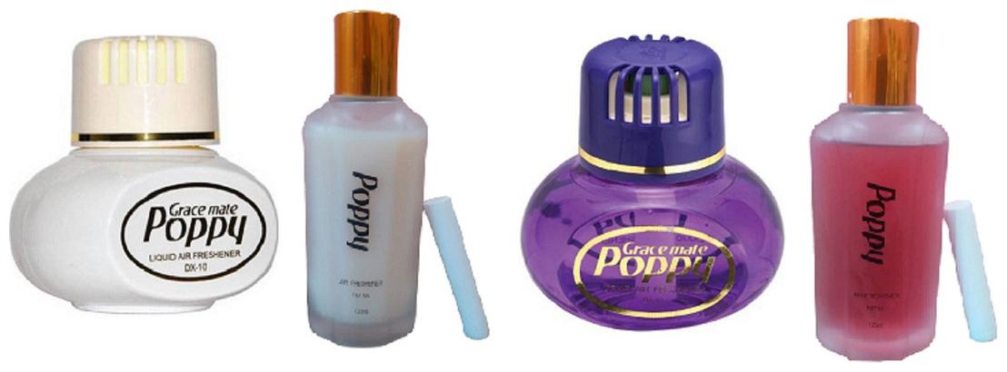 

Poppy Jasmine Lavender and Refill Car Perfume (150ml) and Refill (120ml)Each Liquid Air Freshener (Pack 4)