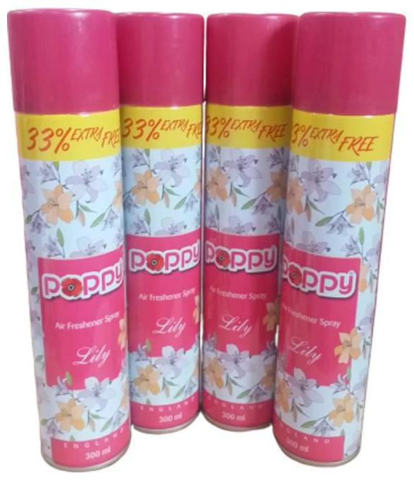 

Poppy New Premium LILY Air Freshener 300 ml (Pack of 4)