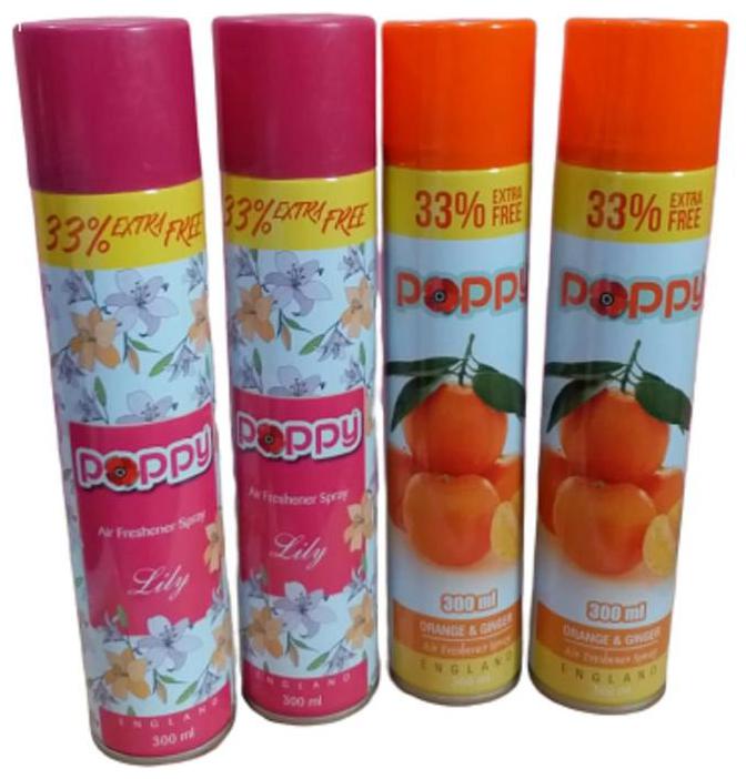 

Poppy New Premium LILY And ORANGE Air Freshener 300 ml (Pack of 4)