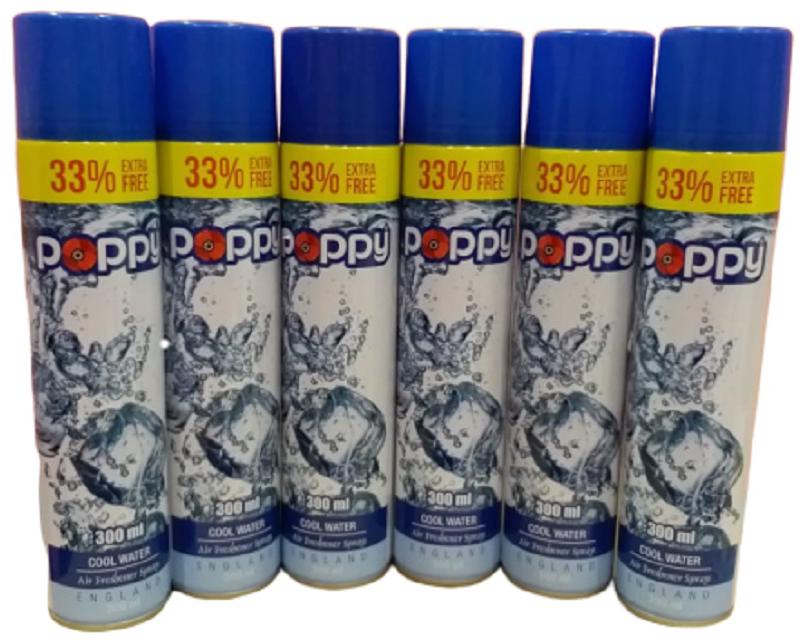 

Poppy New Premium COOL WATER Air Freshener 300 ml (Pack of 6)
