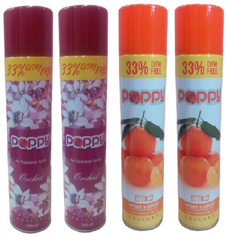 

Poppy New Premium ORCHID And ORANGE Air Freshener 300 ml (Pack of 4)