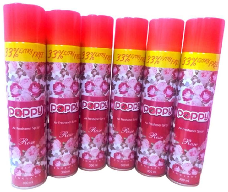 

Poppy New Premium ROSE Air Freshener 300 ml (Pack of 6)