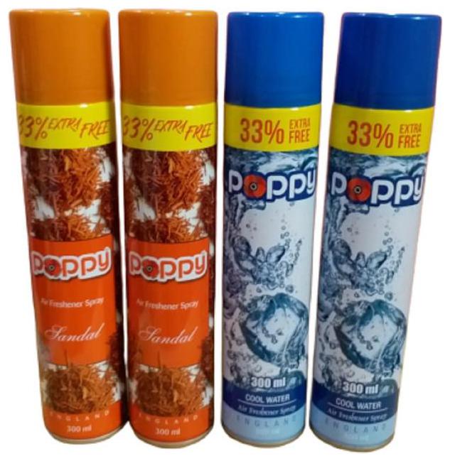 

Poppy New Premium SANDAL And COOL WATER Air Freshener 300 ml (Pack of 4)