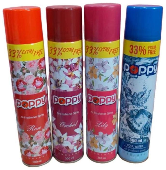 

Poppy New Premium Rose Orchid Lily And Coolwater Air Freshener 300 ml (Pack of 4)