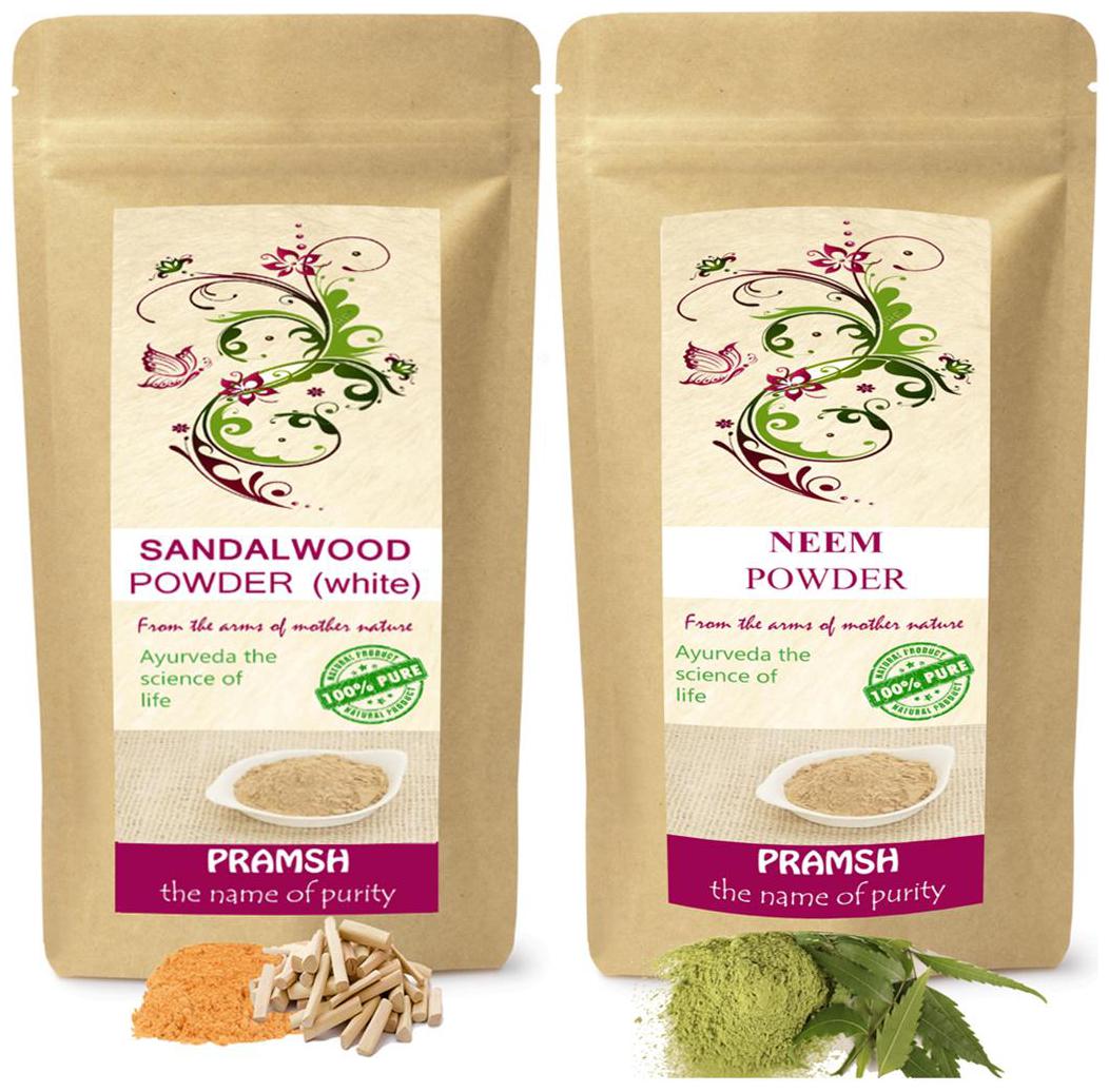

Pramsh Traders Premium Quality White Sandalwood 300g Neem 200g Powder Combo