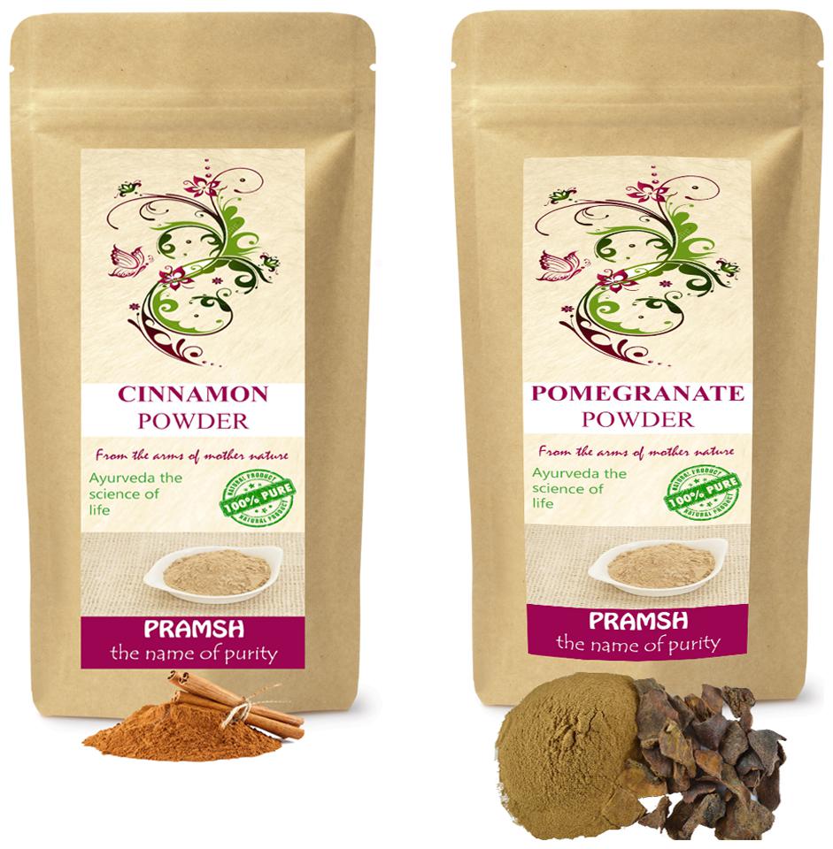 

Pramsh Traders Premium Quality Pomegranate Peel 400g Cinnamon 100g Powder Combo