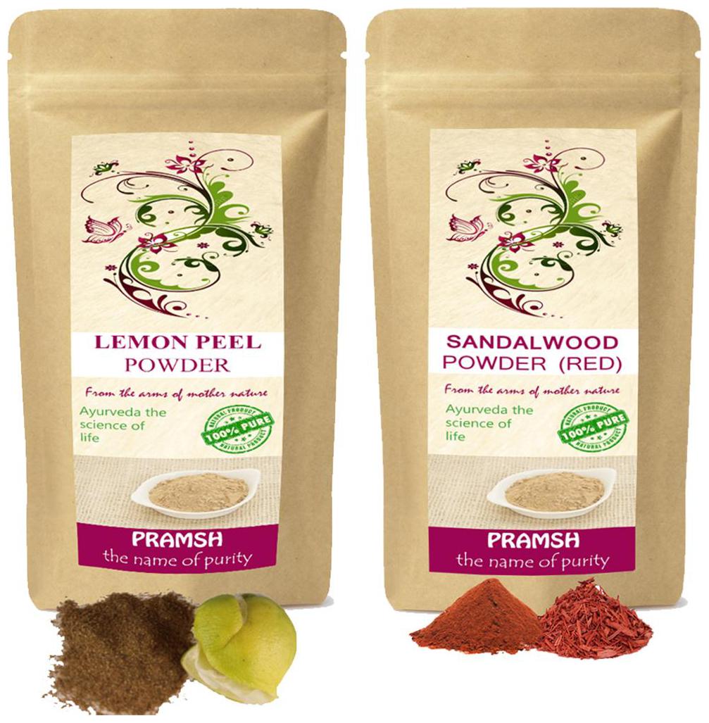 

Pramsh Traders Premium Quality Red Sandalwood 300g Lemon 400g Powder Pack of 2