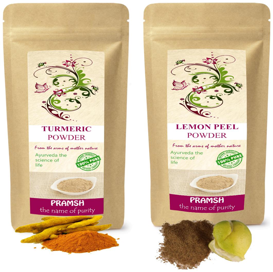 

Pramsh Traders Premium Quality Kasturi Turmeric 200g Lemon 300g Powder Combo (Pack of 2)