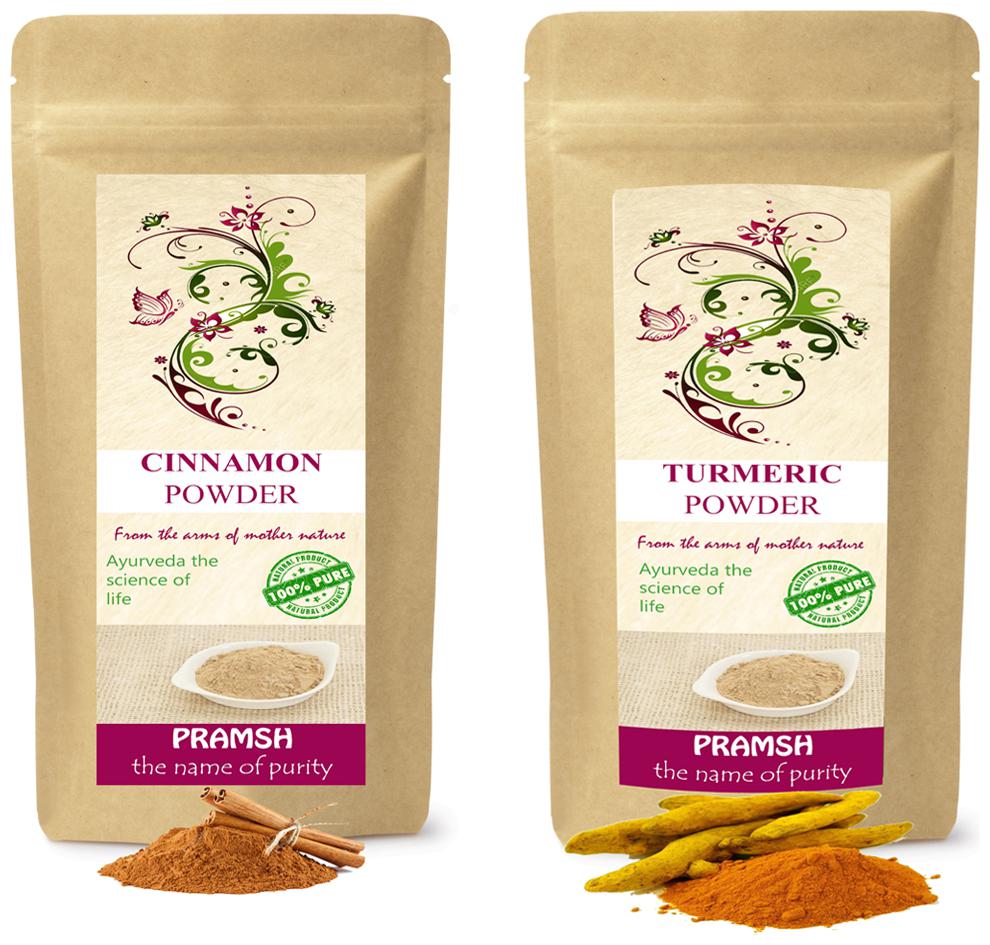 

Pramsh Traders Premium Quality Kasturi Turmeric 100g Cinnamon 400g Powder Combo (Pack of 2)