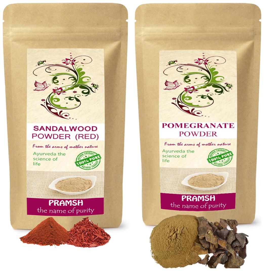 

Pramsh Traders Premium Quality Red Sandalwood 400g Pomegranate 400g Powder Pack of 2