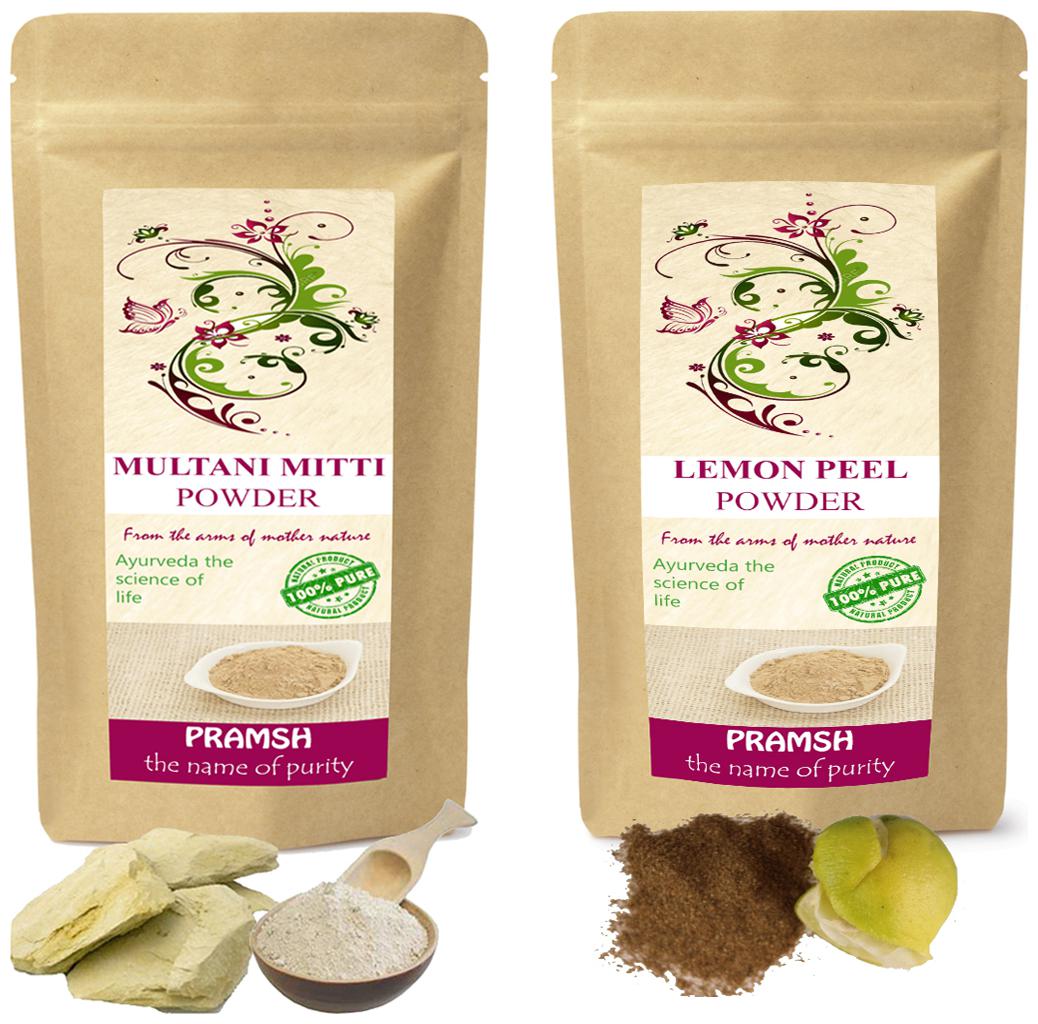 

Pramsh Traders Premium Quality Multani Mitti 400g Lemon 100g Powder Combo (Pack of 2)