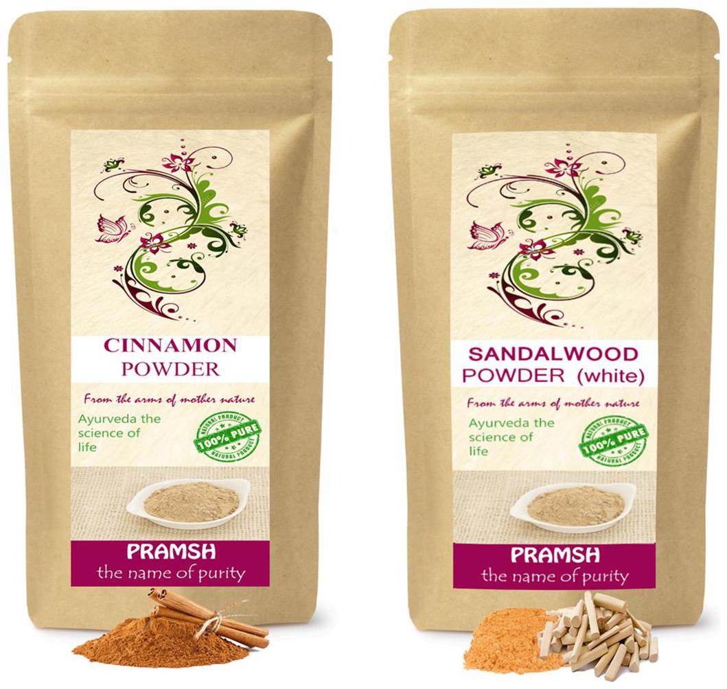 

Pramsh Traders Premium Quality White Sandalwood 100g Cinnamon 100g Powder Combo