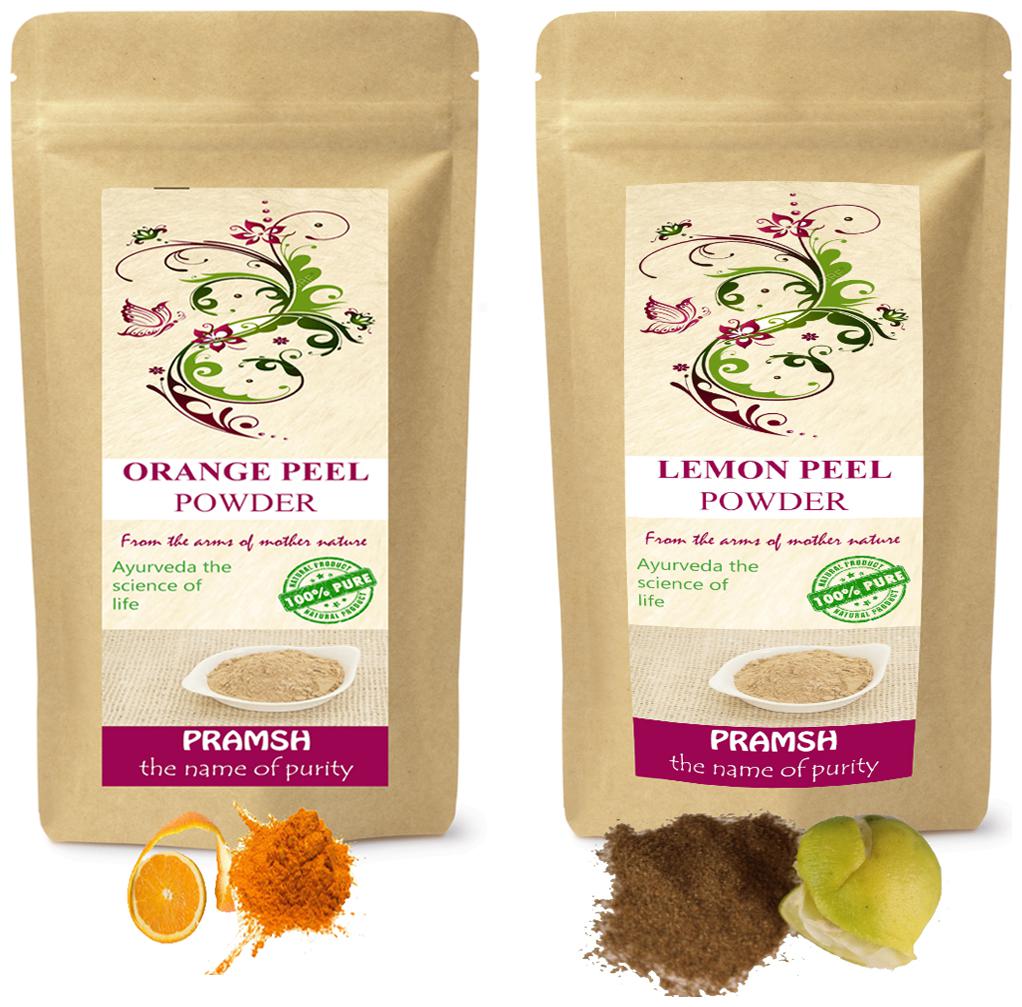 

Pramsh Traders Premium Quality Orange Peel 200g Lemon 100g Powder Combo (Pack of 2)