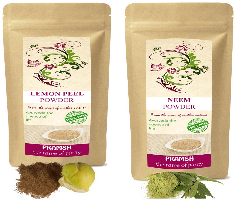 

Pramsh Traders Premium Quality Neem Leaves 100g Lemon 400g Powder Pack of 2