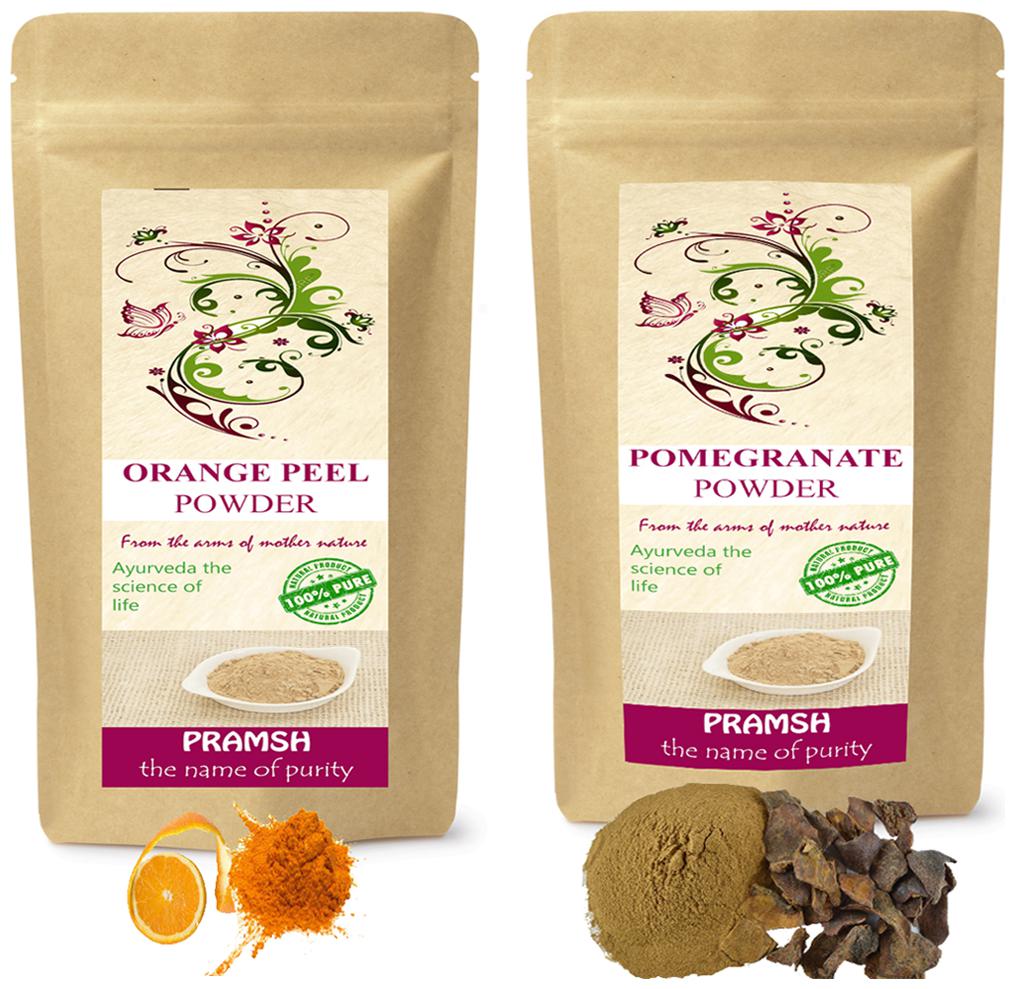 

Pramsh Traders Premium Quality Pomegranate Peel 400g Orange 300g Powder Combo