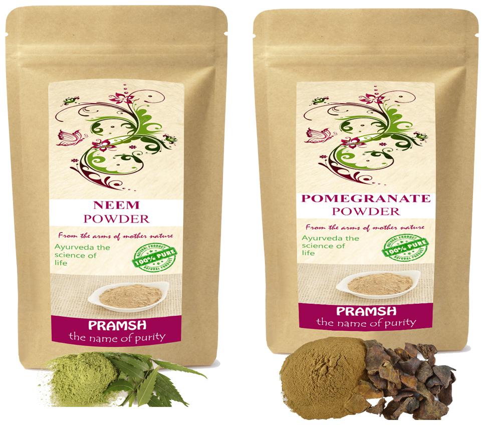 

Pramsh Traders Premium Quality Pomegranate Peel 100g Neem 300g Powder Combo