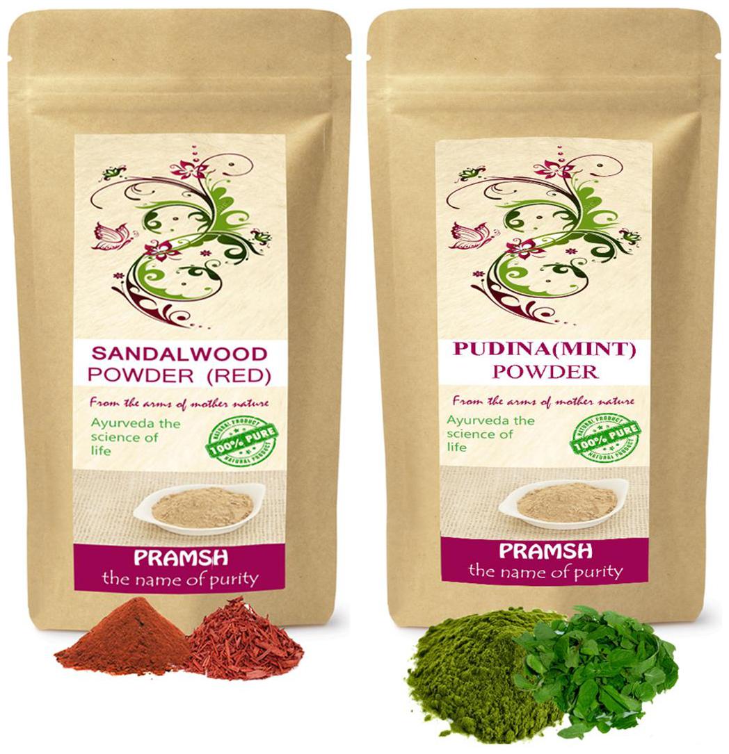 

Pramsh Traders Premium Quality Red Sandalwood 100g Pudina 200g Powder Pack of 2
