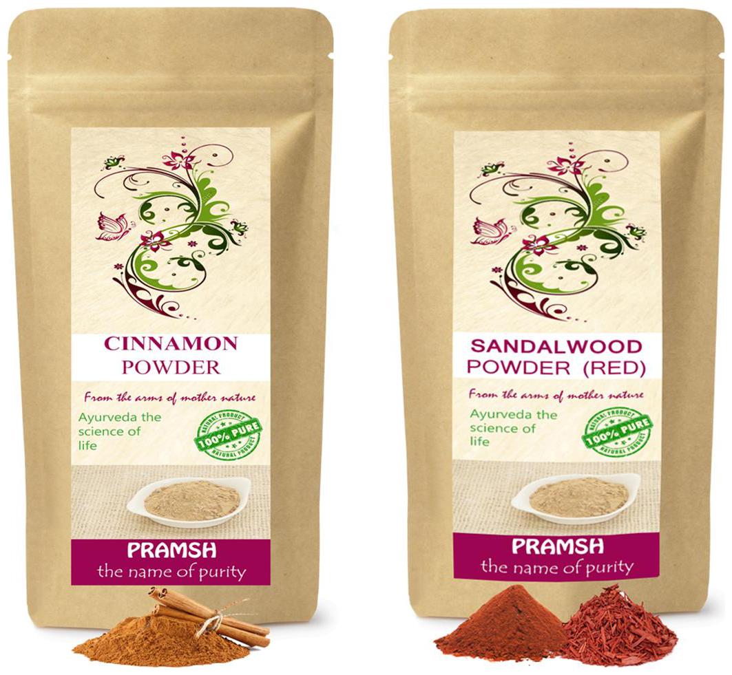 

Pramsh Traders Premium Quality Red Sandalwood 400g Cinnamon 100g Powder Pack of 2