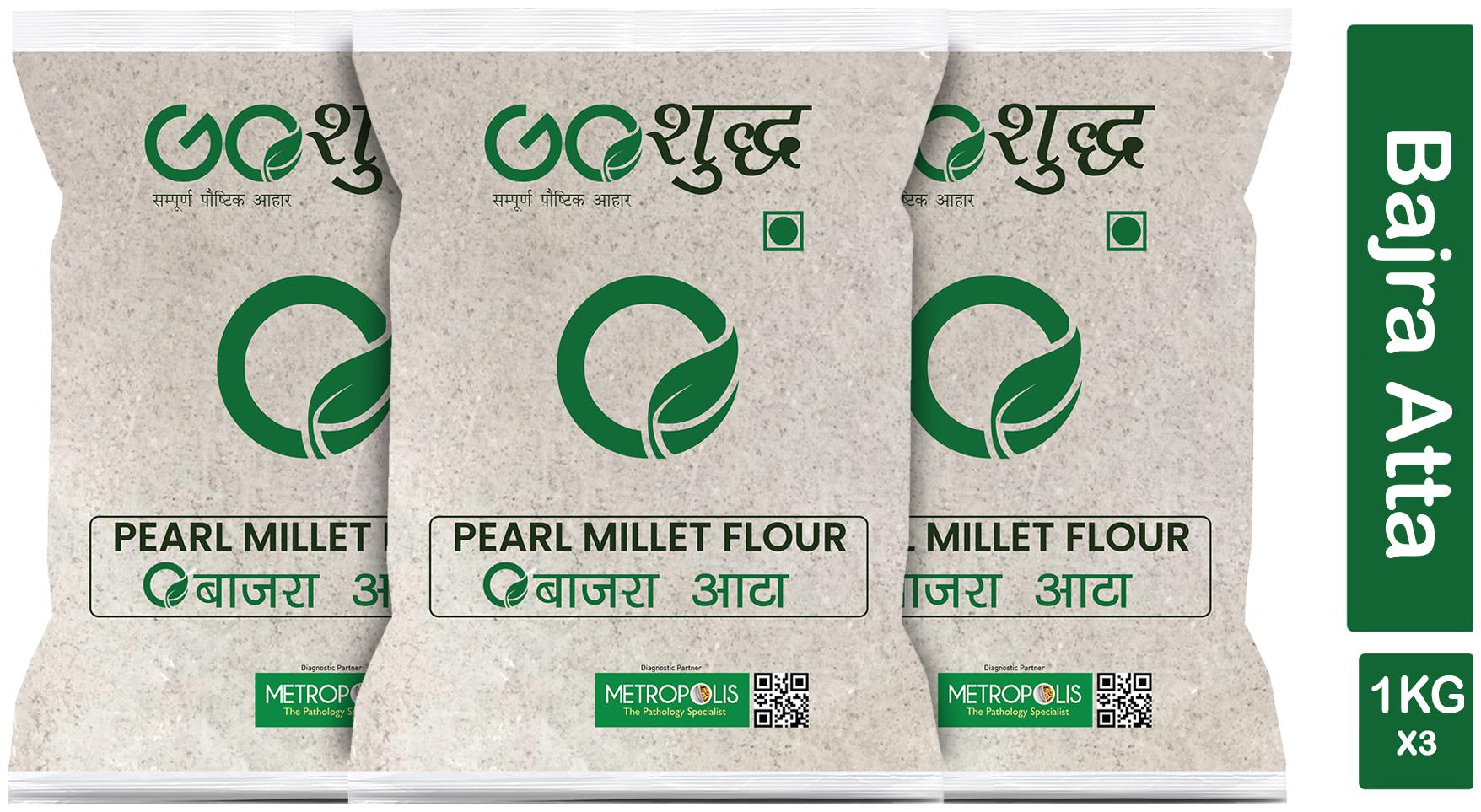 

Goshudh Premium Quality Bajra Atta Pearl Millet Flour 1Kg (Pack Of 3)