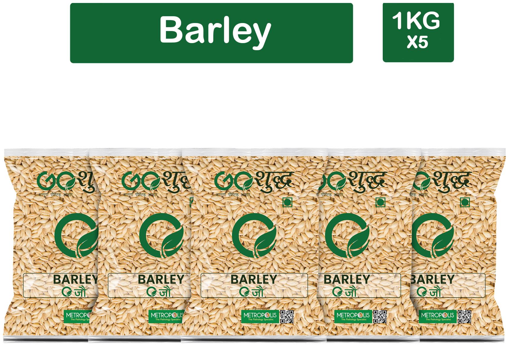

Goshudh Premium Quality Jau Sabut Barley Whole Grain 1Kg (Pack Of 5)