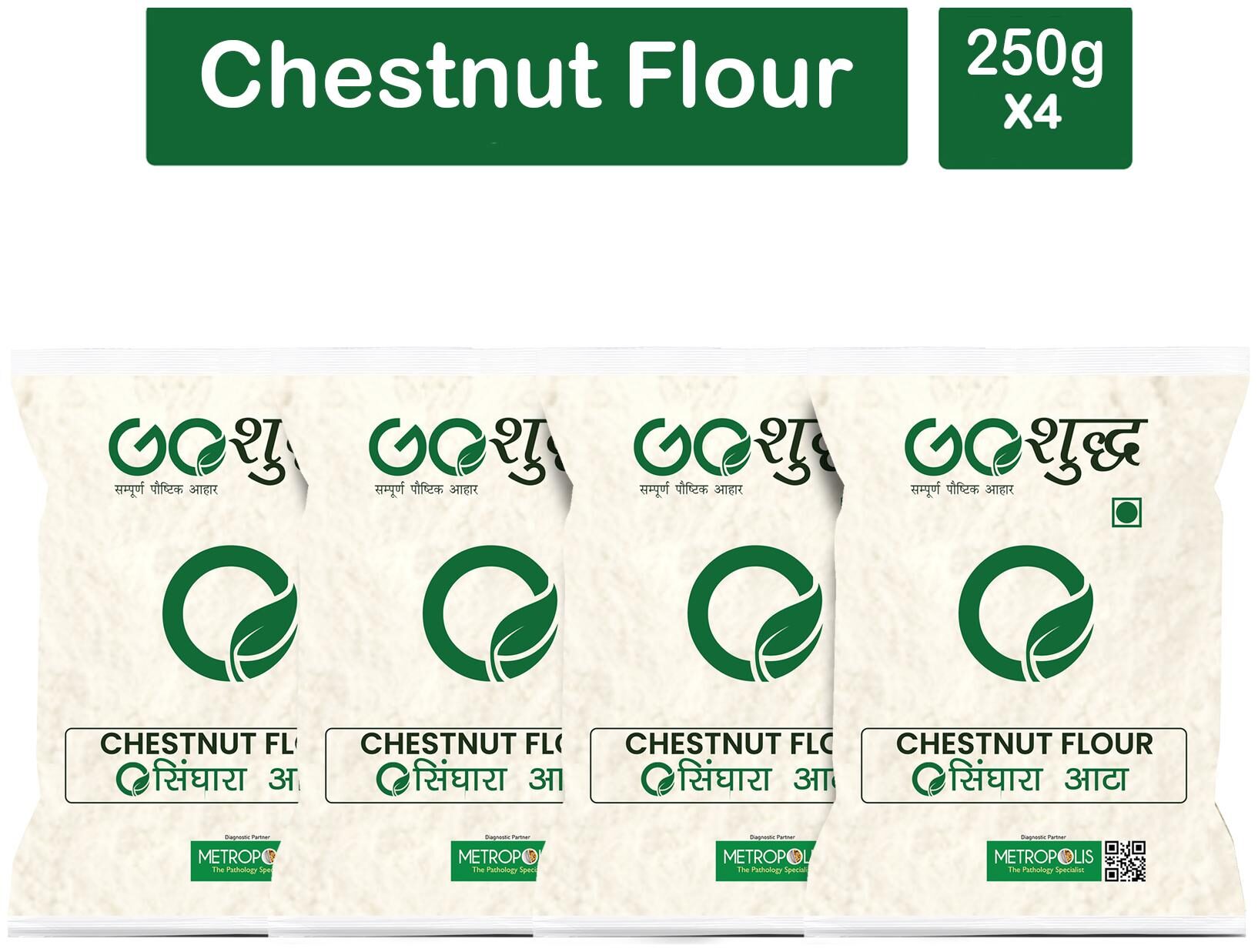 

Goshudh Premium Quality Singhara Atta Chestnut Flour 250g (Pack Of 4)