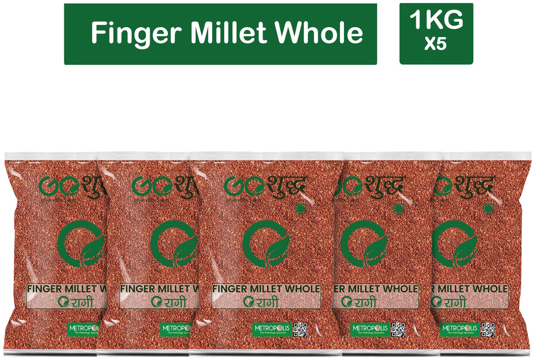 

Goshudh Premium Quality Ragi Sabut Finger Millet Whole Grain 1Kg (Pack Of 5)